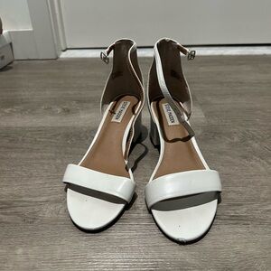 Steve Madden Women's Irenee Heeled Sandal, White, Size 9